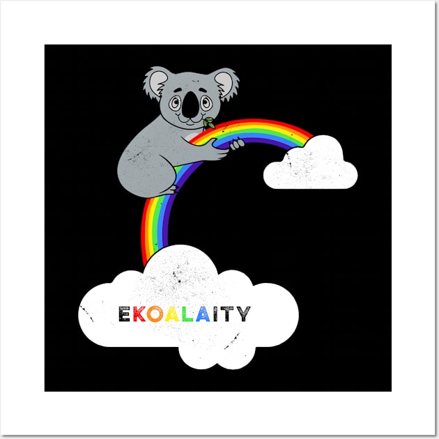 CUTE KOALA Funny Rainbow Flag Gay Pride Shirt Men Women Kids Gift Wall Art by clickbong12